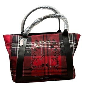 Victoria Secret red and black checkered tote